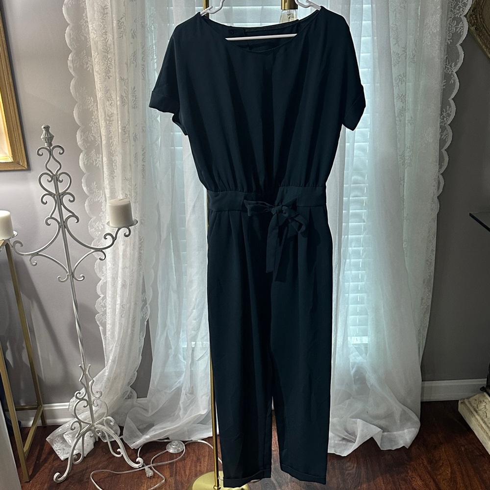 Zara Dark Teal Short Sleeve Jumpsuit